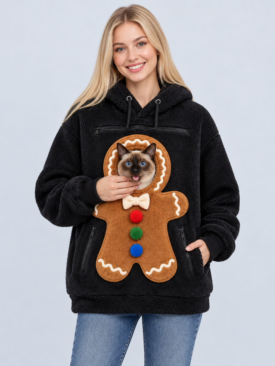 PawPeek Gingerbread hoodie in Black