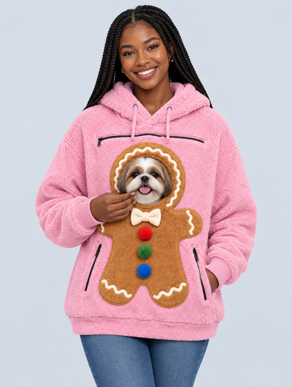 PawPeek Gingerbread hoodie in Pink