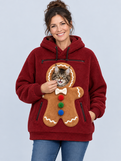 PawPeek Gingerbread hoodie in Wine